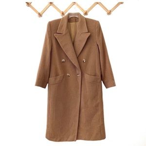 Vintage Fleurette Double Breasted Camel Hair Coat Made in USA